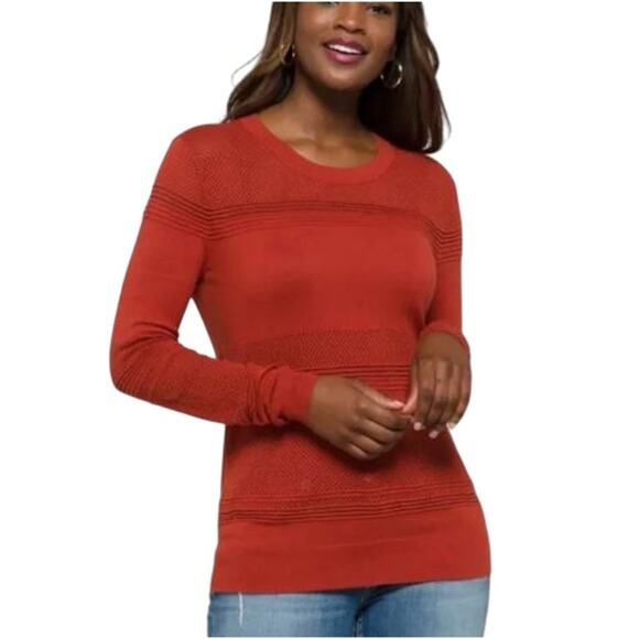 Market & Spruce Rowan Textured Cotton Blend Sweater - Red NWT Size Large - Picture 1 of 10